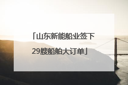 山东新能船业签下29艘船舶大订单